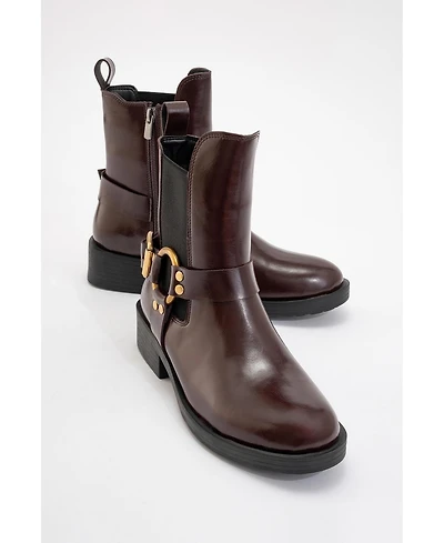 Prologue Shoes Stone Buckled Zip Ankle Boot (Women)