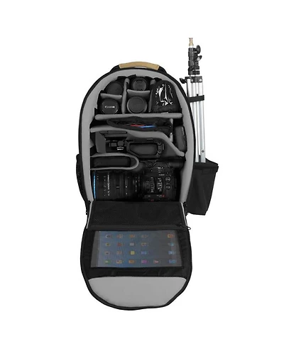 Porta Brace Backpack with Lightweight Semi-Rigid Frame for Canon C300MK Ii Camera, Black