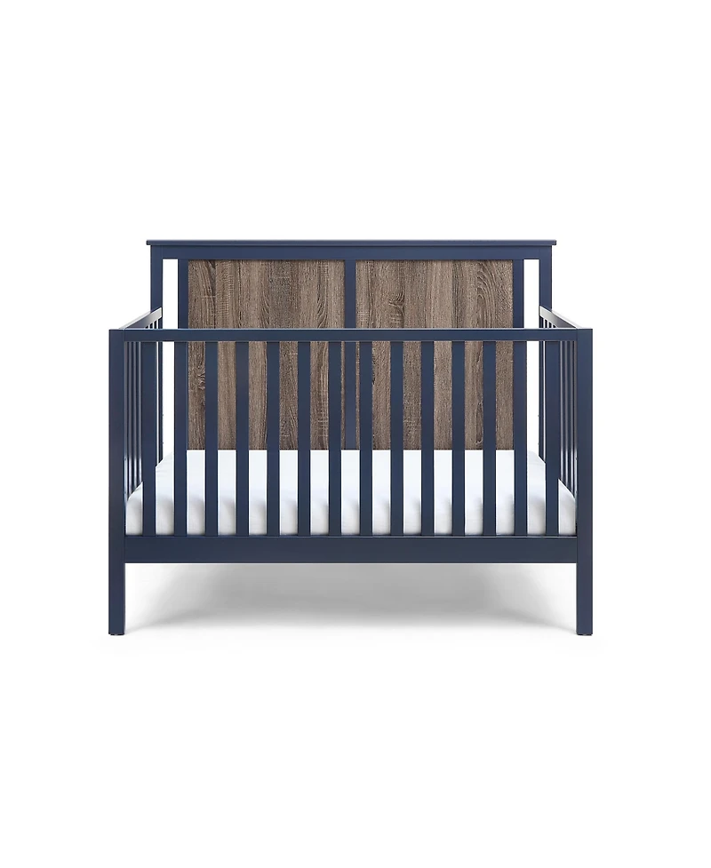 Forest'nSky 4-in-1 Convertible Crib in Midnight Blue and Vintage Walnut