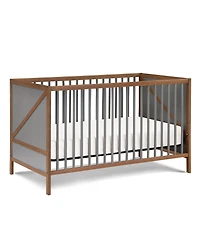 Forest'nSky Mini Crib with Mattress Pad in White and Rockport Gray