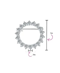 Bling Jewelry Set of 2 Marquise Cz Circle Brooch Pin Gold Silver Plated