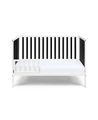 Forest'nSky Deux Remi Island 4-in-1 Convertible Crib in White and Black with Modern Slatted Design