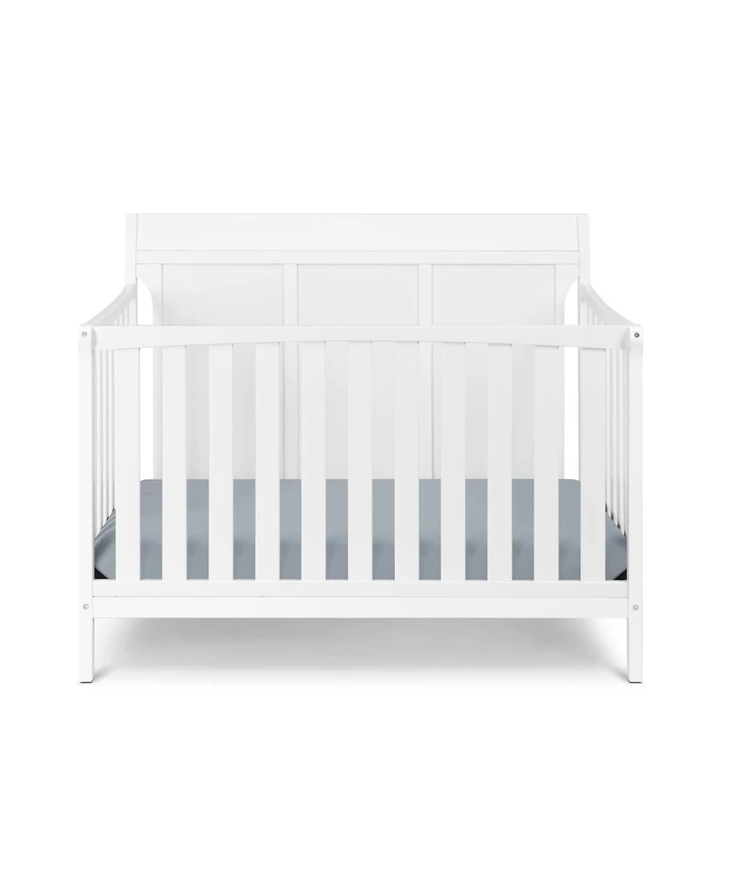 Forest'nSky Classic White 4-in-1 Convertible Crib with Sleek Lines and Toddler Bed Conversion