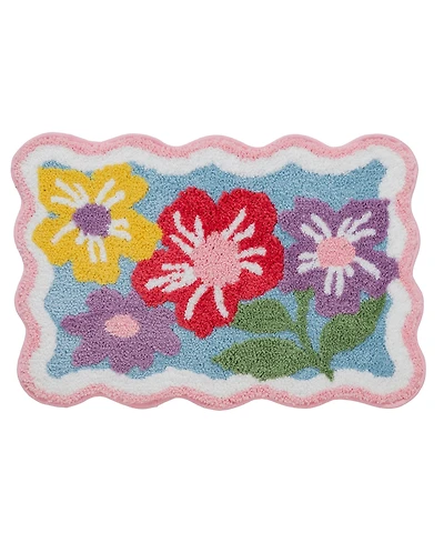 Vcny Home Floral Tufted Bath Rug, 18" x 27"