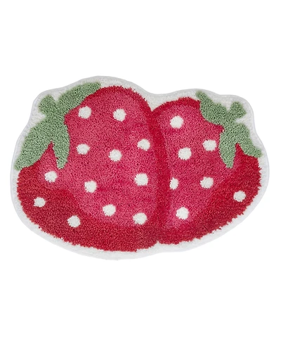Vcny Home Strawberry Shaped Tufted Bath Rug, 18" x 27