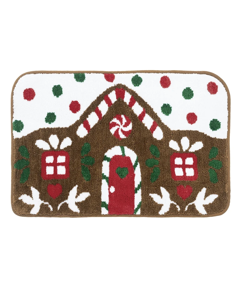 Vcny Home Multi Gingerbread House Tufted Bath Rug, 18" x 28"