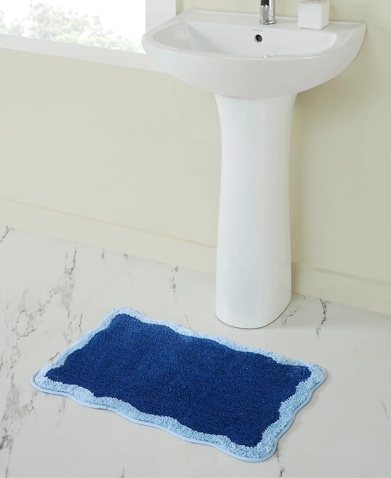 Vcny Home Scalloped Tufted Bath Rug, 18" x 27"