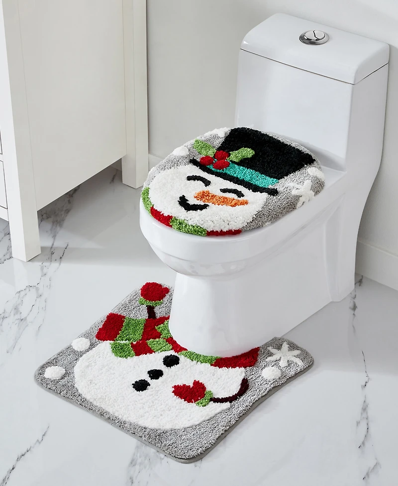 Vcny Home Snowman Holiday Bath Rug Set, 2 Count