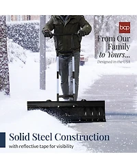Best Choice Products 36in Hand Snow Pusher w/ 2 Wheels, Adjustable Handle, Blade Angle, Reflective Tape