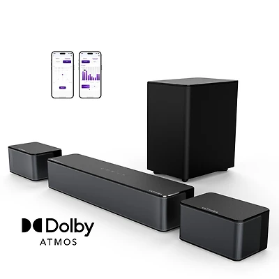 Ultimea Poseidon M4T 5.1 Dolby Atmos Sound Bar for Tv, Wireless Subwoofer, Surround Adjustable, 450W
