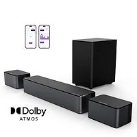 Ultimea Poseidon M4T 5.1 Dolby Atmos Sound Bar for Tv, Wireless Subwoofer, Surround Adjustable, 450W