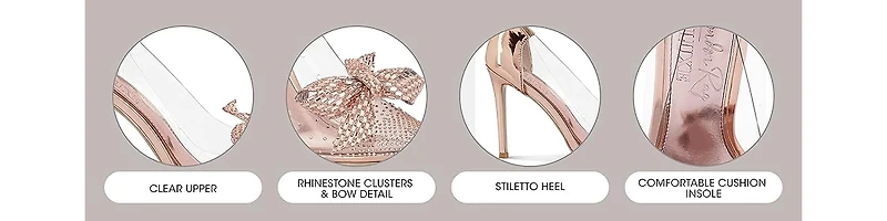 Women Erika Rhinestones Embellished Clear Pump Shoes