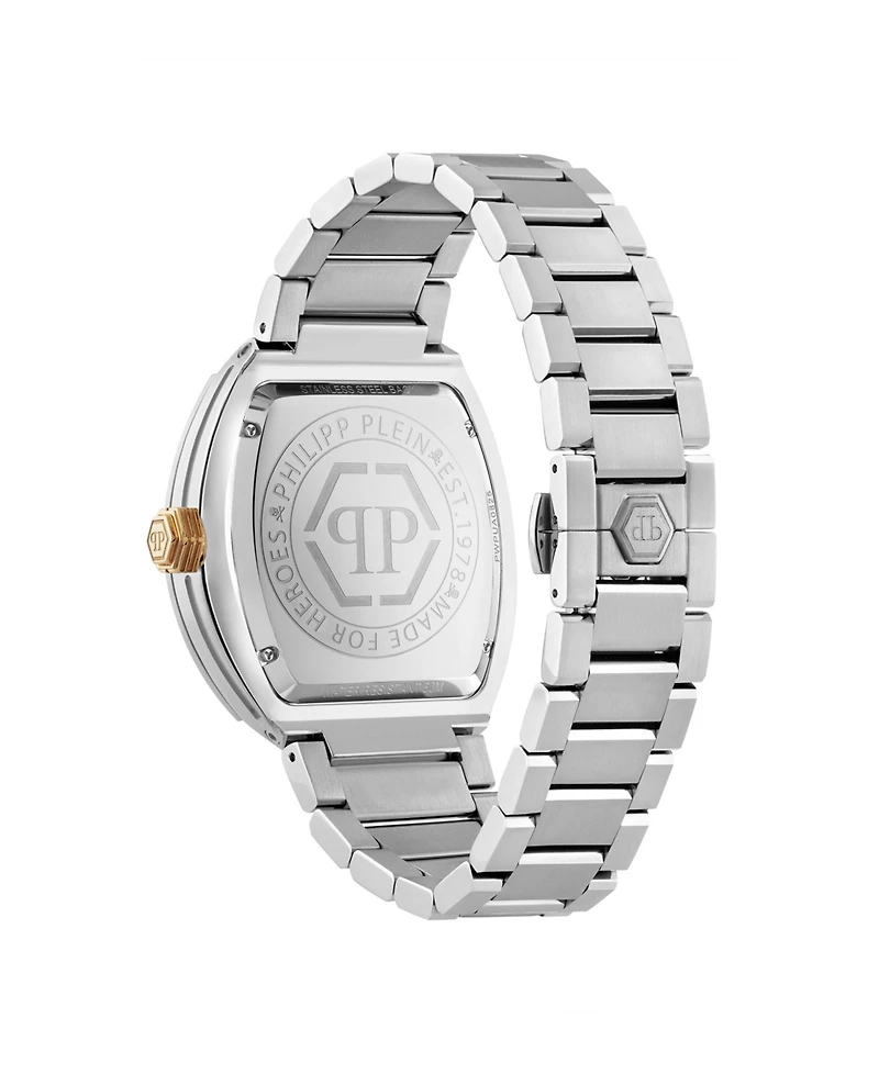 Philipp Plein Men's Silver Stainless Steel Watch, 44mm