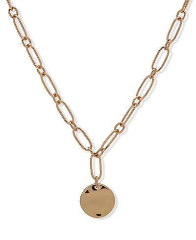 Nine West Gold-Tone Wavy Texture Pendant Necklace