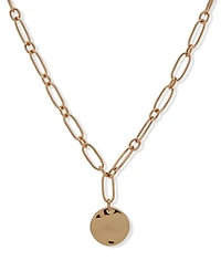 Nine West Gold-Tone Wavy Texture Pendant Necklace