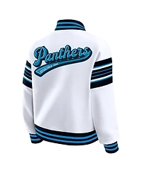 Wear by Erin Andrews Women's White Carolina Panthers Full-Snap Fleece Sweatshirt Jacket