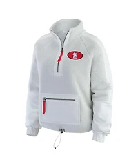 Wear by Erin Andrews Women's Gray St. Louis Cardinals Polar Fleece Quarter-Zip Jacket