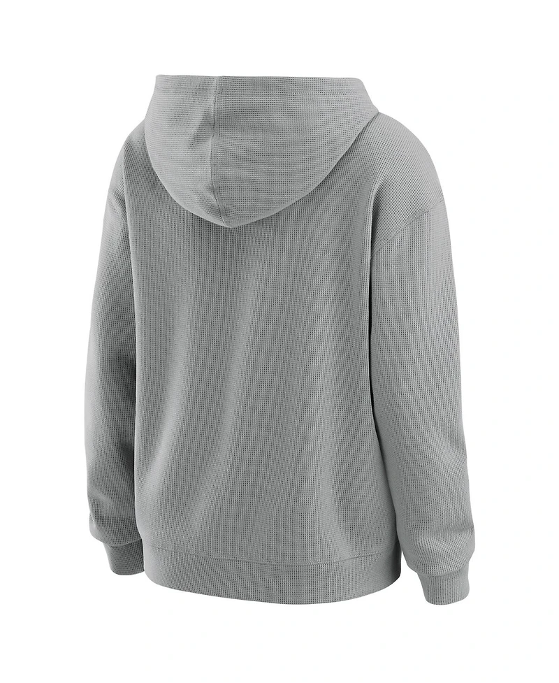 Wear by Erin Andrews Women's 2-Piece Gray Milwaukee Brewers Waffle-Knit Long-Sleeve Hoodie and Lounge Pant Set