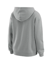 Wear by Erin Andrews Women's 2-Piece Gray Milwaukee Brewers Waffle-Knit Long-Sleeve Hoodie and Lounge Pant Set