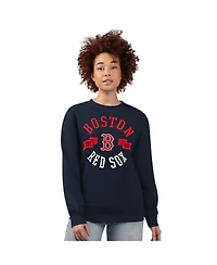 G-iii 4Her by Carl Banks Women's Navy Boston Red Sox Team Logo Fleece Pullover Sweatshirt