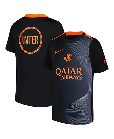 Nike Big Boys and Girls Black Inter Milan 2025/26 Third Academy Pro Pre-Match Dri-Fit Jersey
