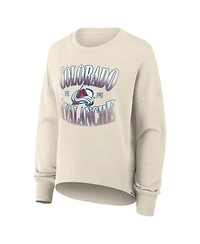 Fanatics Women's Cream Colorado Avalanche Oversized Slice Pullover Sweatshirt