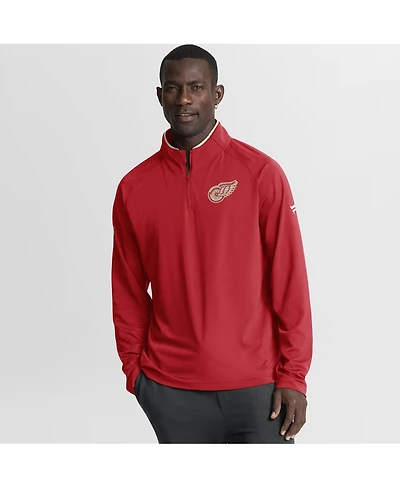 Fanatics Men's Red Detroit Wings Authentic Pro Rink Training Centennial Raglan Quarter-Zip Pullover Sweatshirt