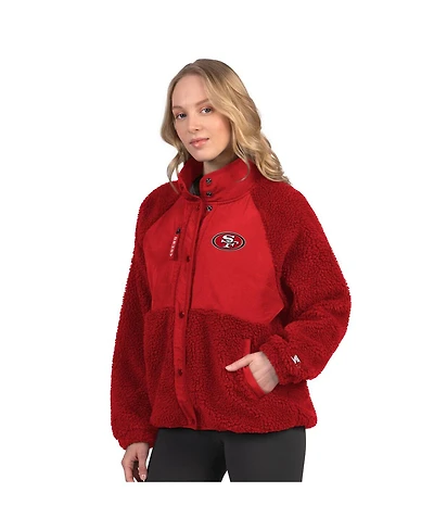 Starter Women's Scarlet San Francisco 49ers On the Ball Sherpa Jacket