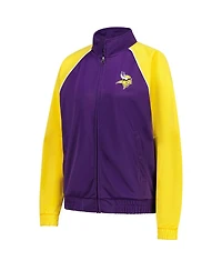 G-iii 4Her by Carl Banks Women's Purple/Gold Minnesota Vikings Replay Full-Zip Track Jacket