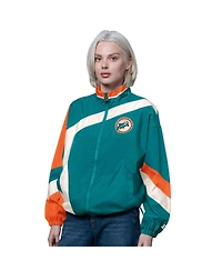 Starter Women's Aqua/Orange Miami Dolphins Vintage 1st Quarter Full-Zip Windbreaker
