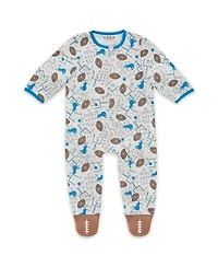 Wear by Erin Andrews Baby Boys and Girls Newborn Detroit Lions Sleep Play Full-Zip Sleeper Bib Set