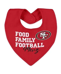 Wear by Erin Andrews Baby Boys and Girls Newborn San Francisco 49ers Sleep and Play Full-Zip Sleeper Bib Set