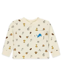 Wear by Erin Andrews Baby Boys and Girls 2-Piece Cream Detroit Lions Waffle-Knit Sleep Set