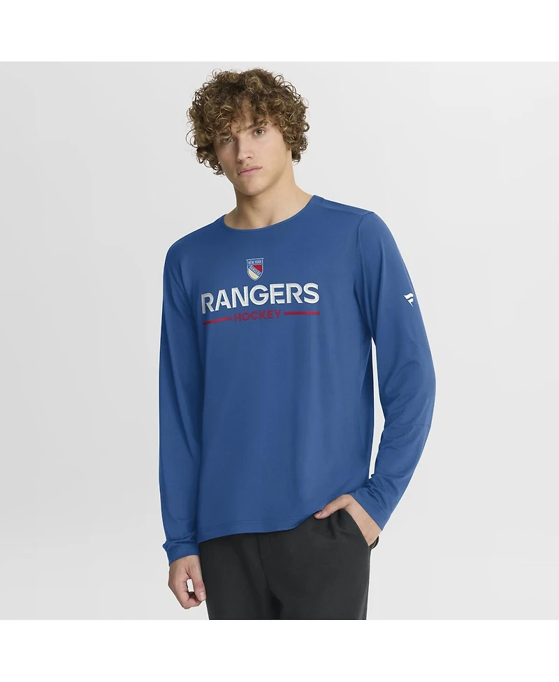 Fanatics Men's Blue New York Rangers Authentic Pro Rink Centennial Tech Long Sleeve T-Shirt