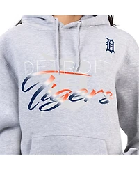 G-iii 4Her by Carl Banks Women's Heather Gray Detroit Tigers Shadow Logo Graphic Pullover Hoodie