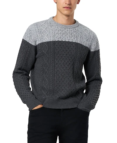 Buffalo David Bitton Men's Wintor Colorblock Cable Knit Sweater