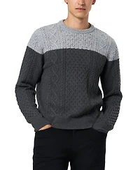 Buffalo David Bitton Men's Wintor Colorblock Cable Knit Sweater