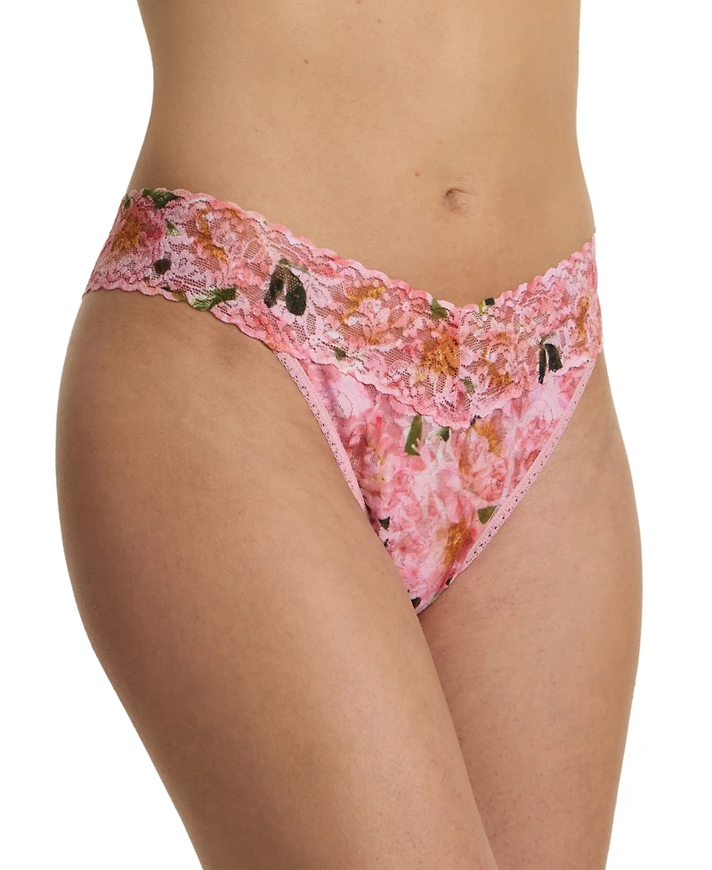 Hanky Panky Women's Printed Signature Lace Original Rise Thong Underwear
