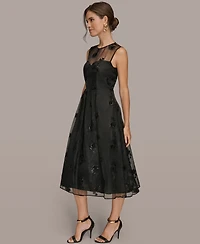 Donna Karan New York Women's Sleeveless Illusion Cocktail Dress