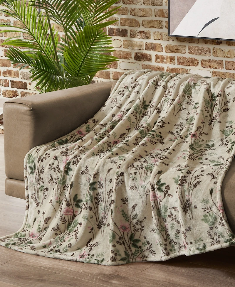 Lucky Brand Wildflower Plush Throw, 50" x 70"