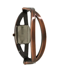 Olivia Pratt Bronze Rhinestones And Pearl Tone Bangle Watch
