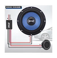 Pyle 6.5'' Two-Way Component Speaker System, 360W, 4 Ohm, Blue (Pair)