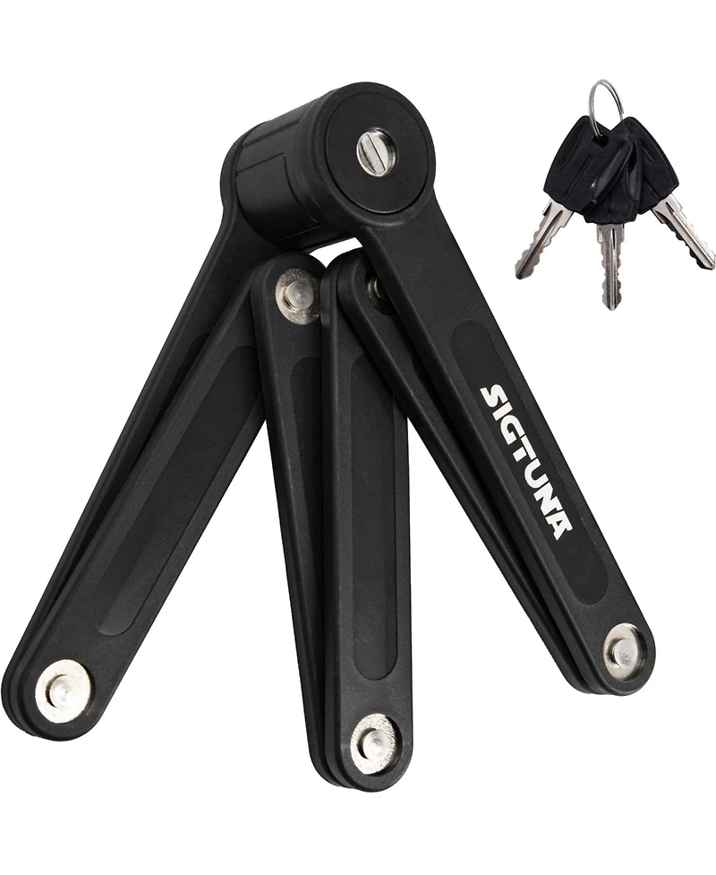 Sigtuna Folding Bike Lock Heavy Duty Hardened Steel with Mounting and Anti Scratch Coating