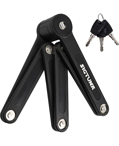 Sigtuna Folding Bike Lock Heavy Duty Hardened Steel with Mounting and Anti Scratch Coating
