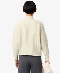 Lacoste Usa Women's Mock Neck Knit Sweater