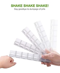 Sukuos Weekly Pill Organizer 2 Pack Daily Pill Box for Medicine Vitamins Supplements