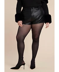 Eloquii Women's Plus Mini Faux Leather Short