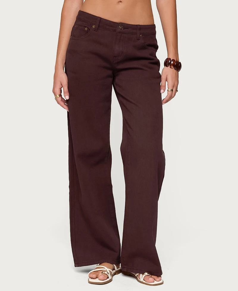 Edikted Womens Roman Low Rise Slouchy Jeans
