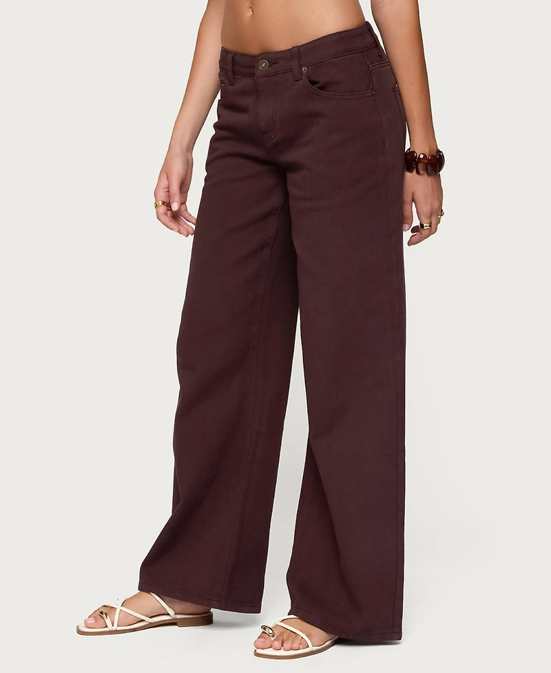 Edikted Womens Roman Low Rise Slouchy Jeans