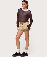Edikted Women's Peekaboo Plaid Boxer Shorts